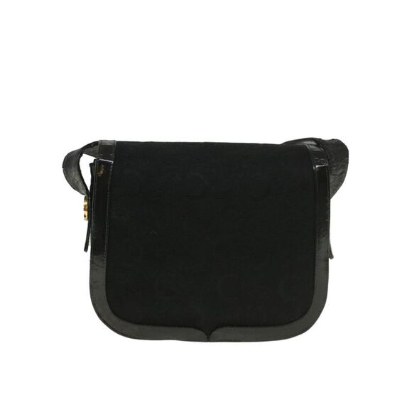 Pre Loved CELINE  C Macadam Canvas Horse Carriage Shoulder Bag Black Auth bs8998 - Picture 2 of 10